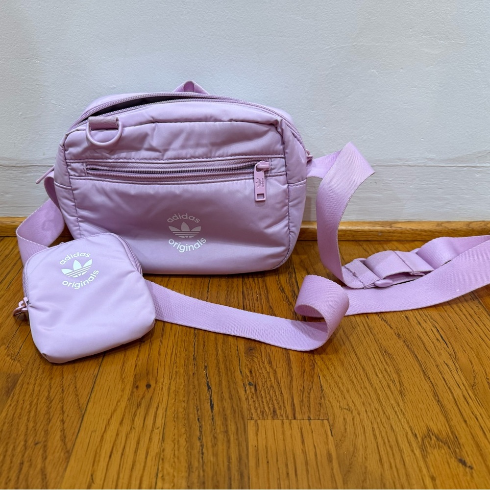 adidas Originals Light Pink Crossbody Bag with Detachable Pouch